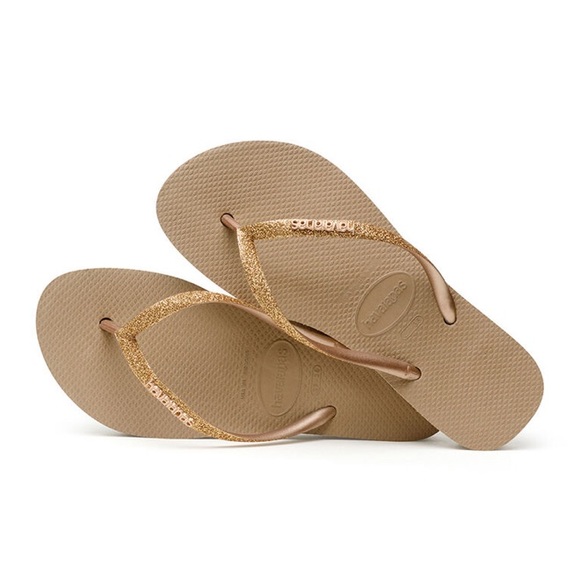 Havaianas Slim Flatform Glitter Rose Gold | INVITO CYPRUS